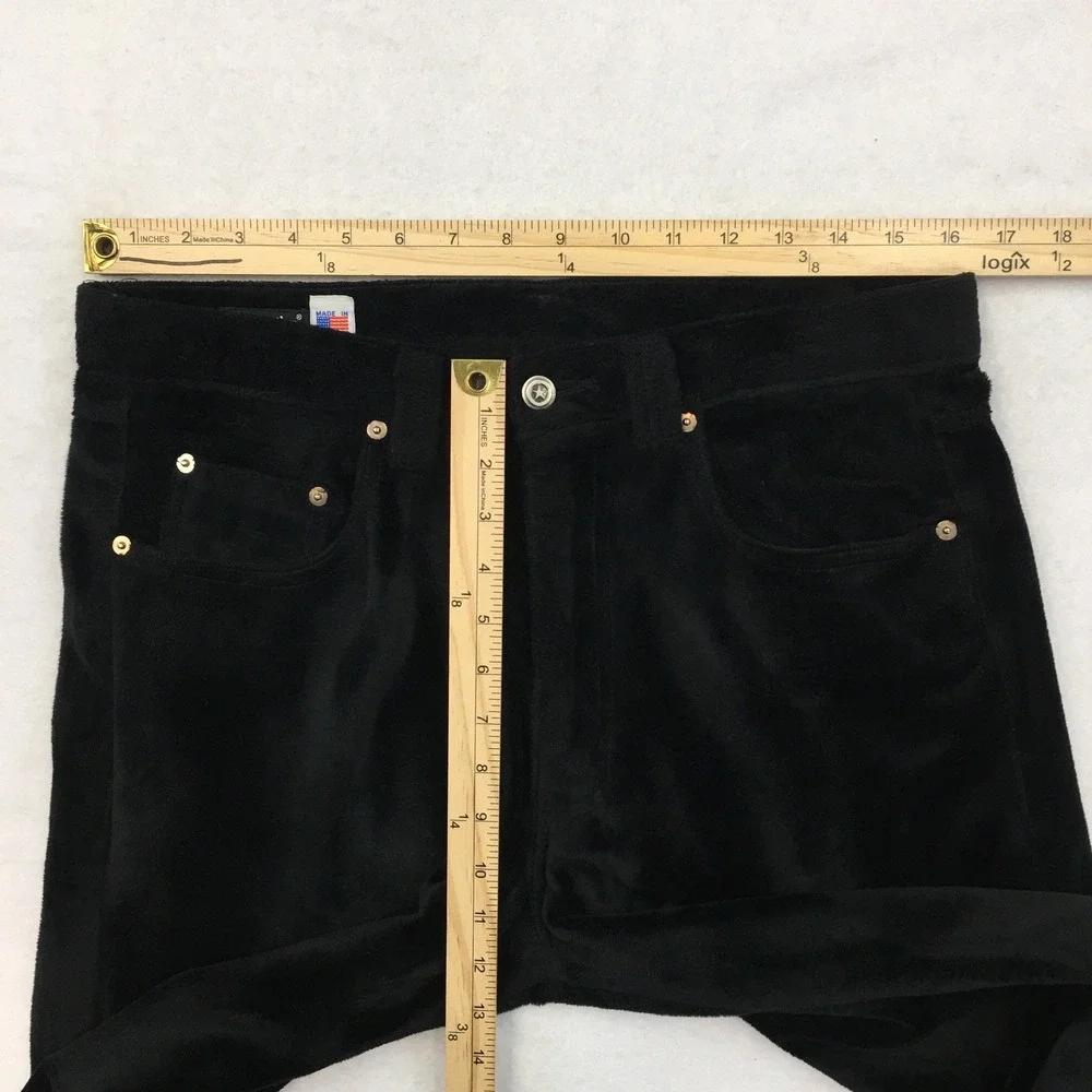 VINTAGE Panno d'or Mens Black Faux Fur Velvet Pants USA Made Straight Leg 32x33